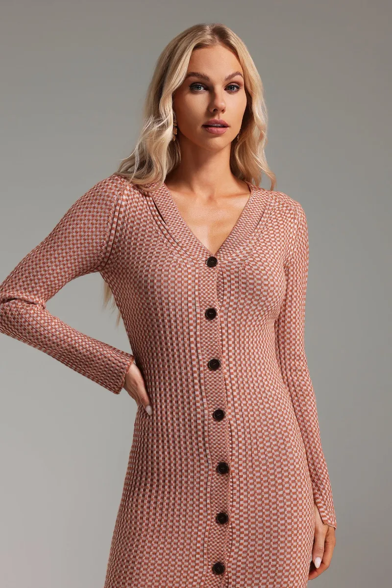 Vestido Midi Yoland com Decote em V