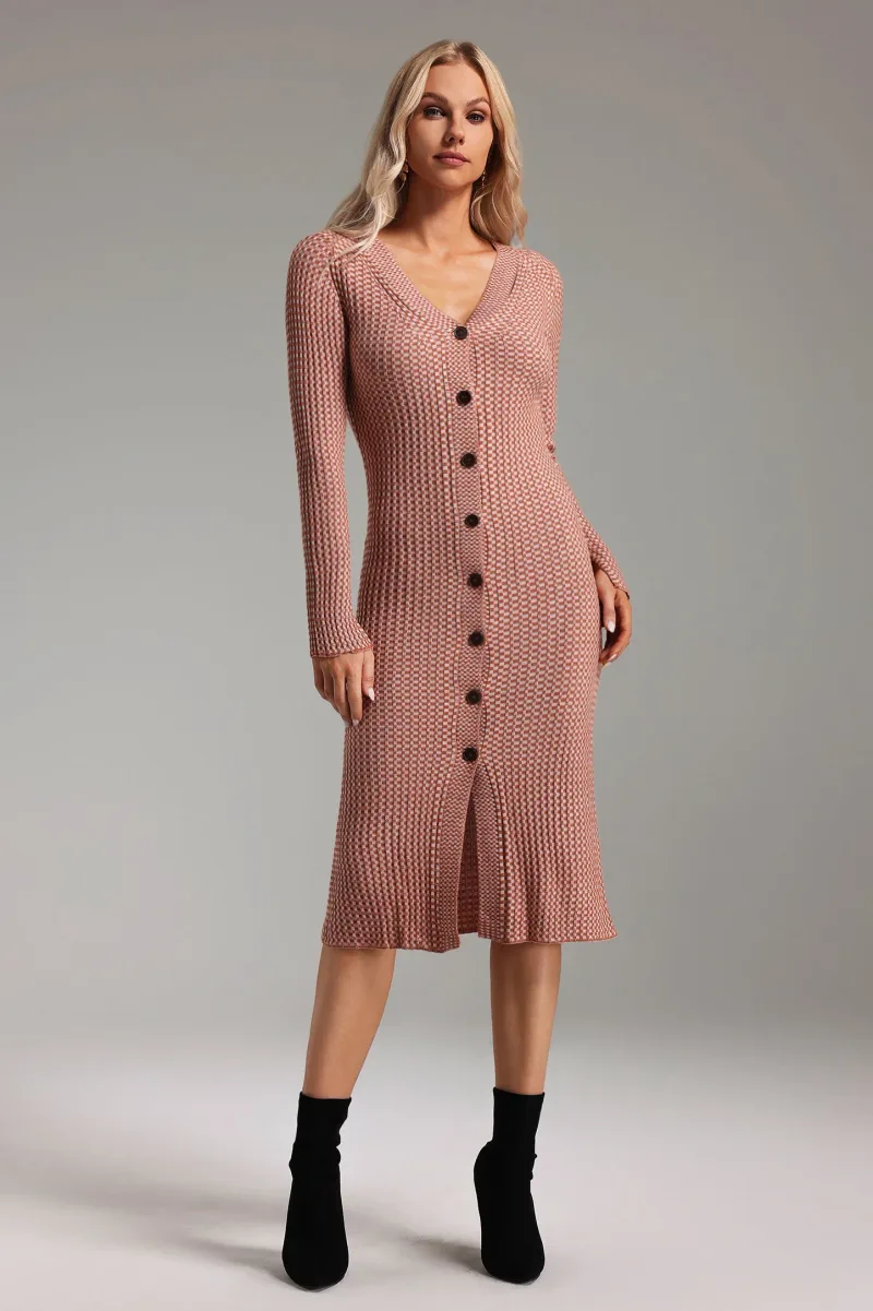 Vestido Midi Yoland com Decote em V