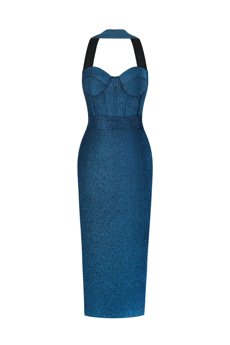 Vestido Midi Hutuny Clássico com Delineado