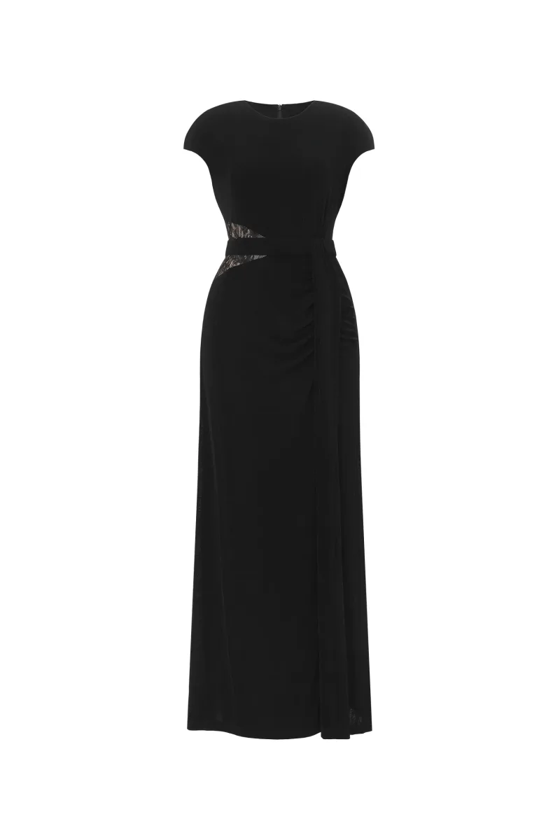 Vestido Maxi Viaua em Tricô com Cut-out