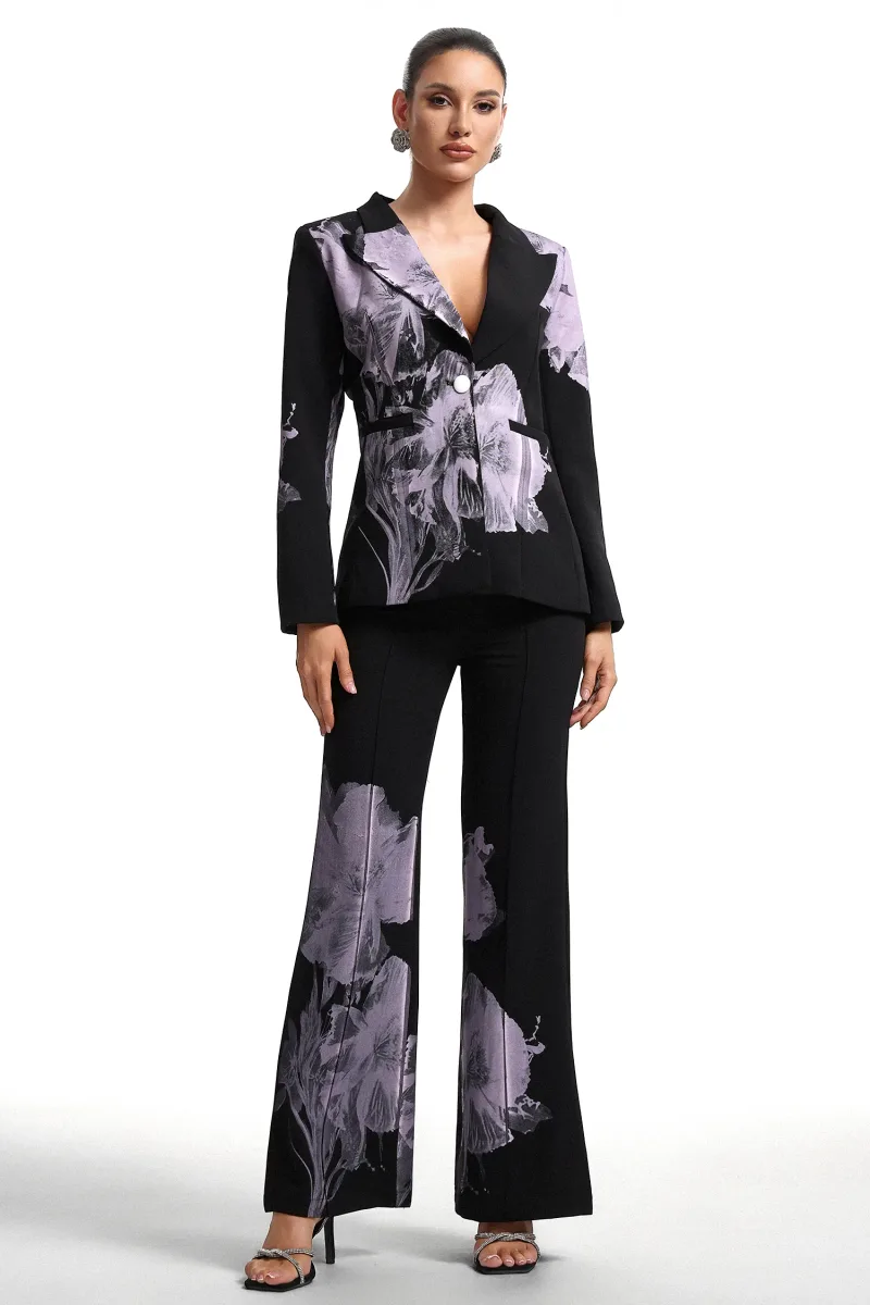 Conjunto Garina com Estampa Floral Assimétrica