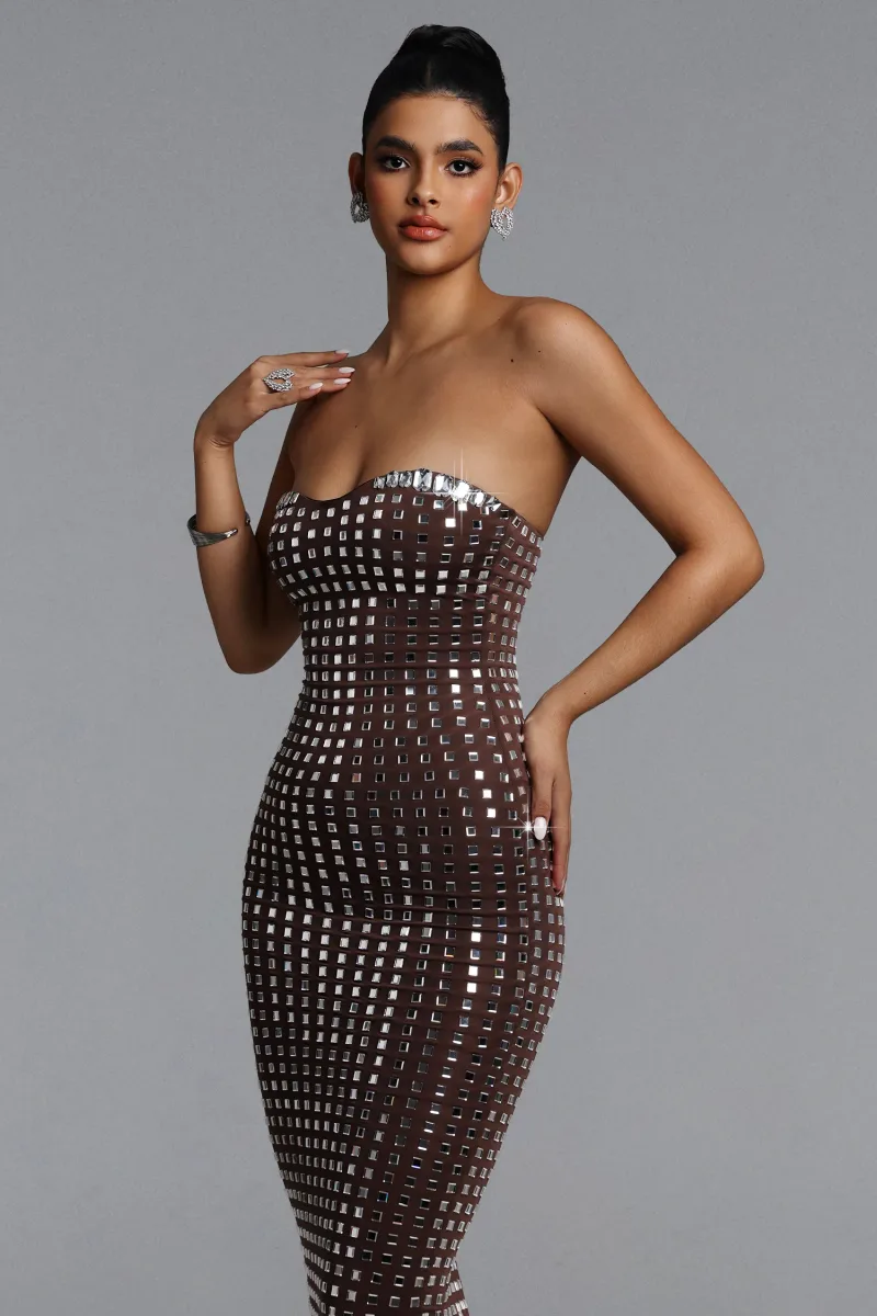Vestido Wyatt Maxi com Strass