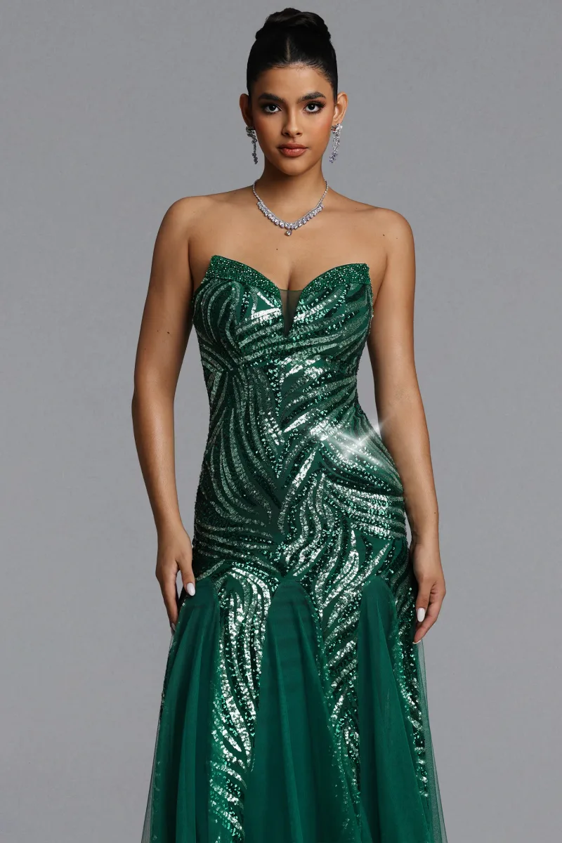 Vestido Maxi Sally com Paetês Verde